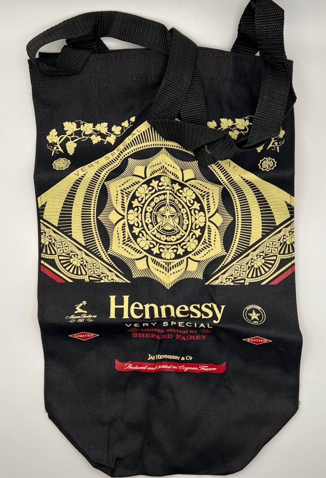 2014 Hennessy Cognac x Shepard Fairey Limited Edition Black Tote Bag - Rare New