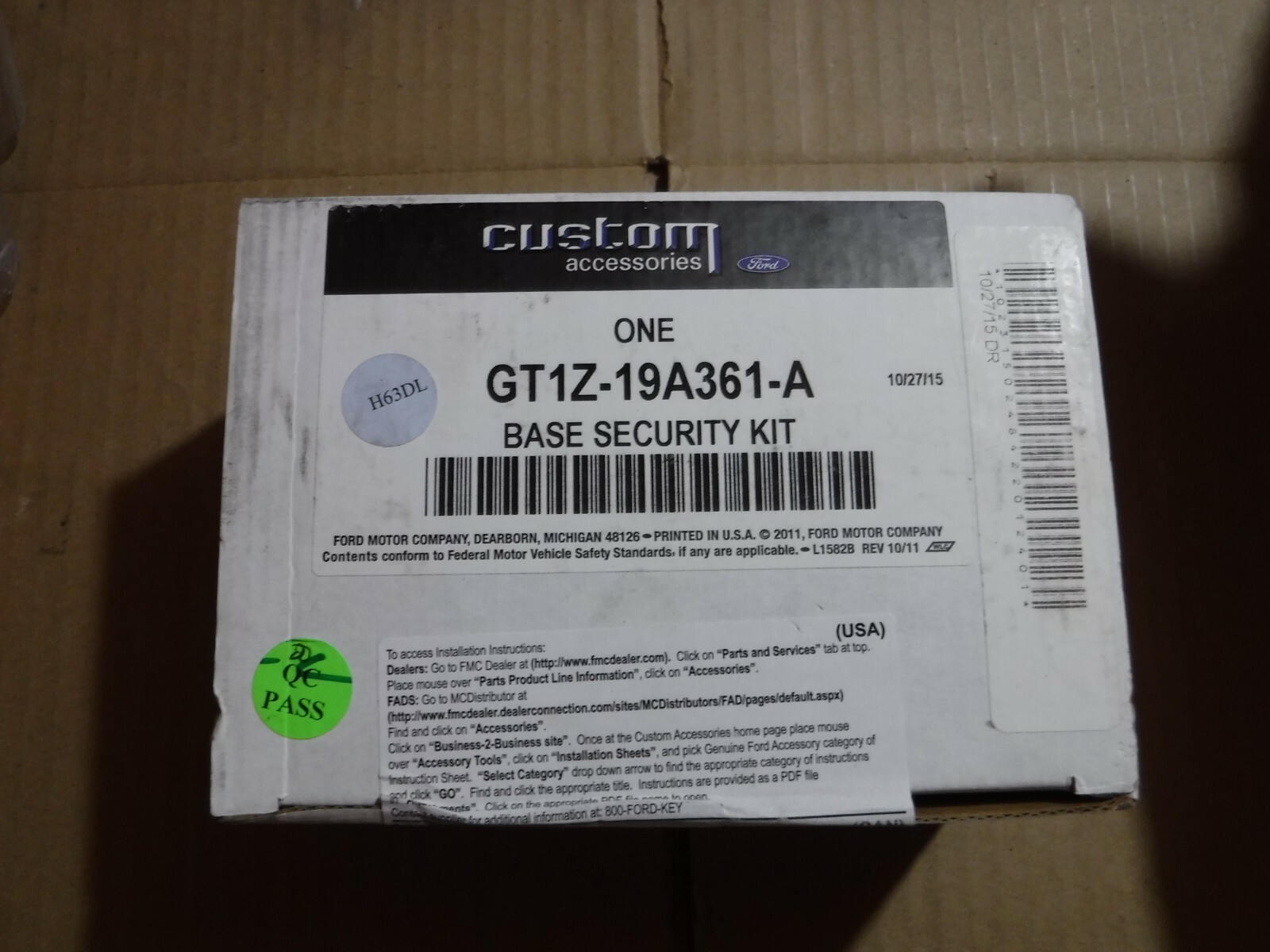 FORD TRANSIT CONNECT MODEL GT1Z-19A361-A BASE SECURITY KIT