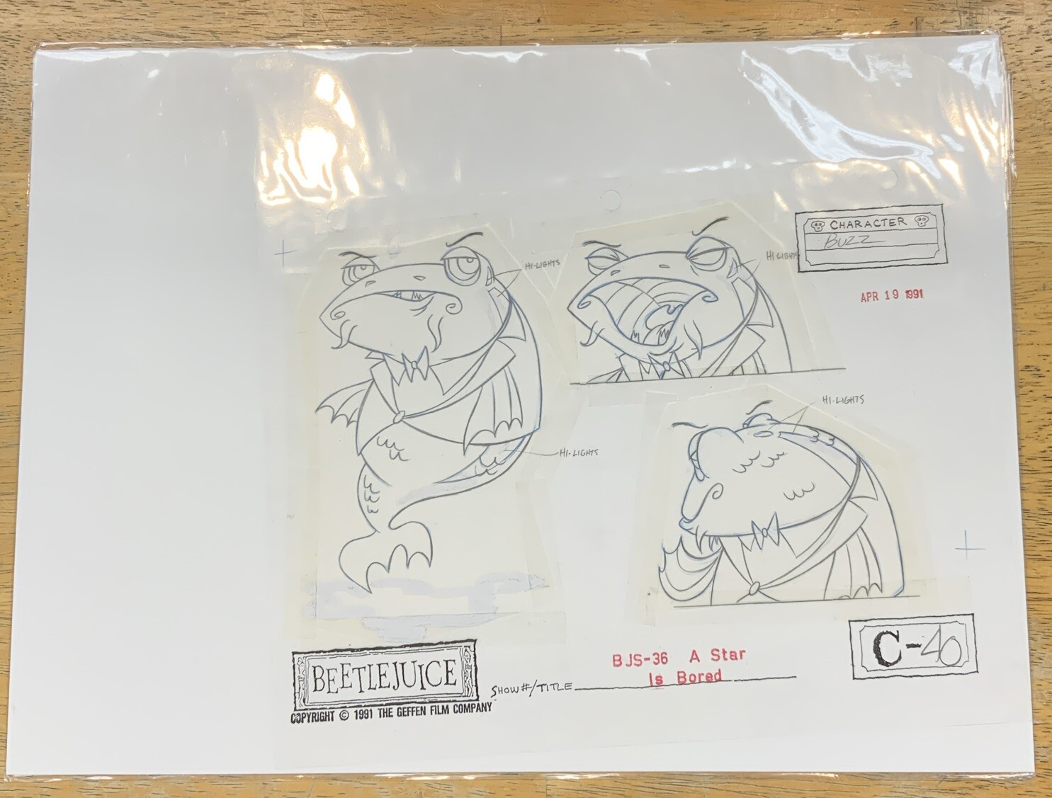 Beetlejuice 1991 Production Hand Drawn Model Drawing