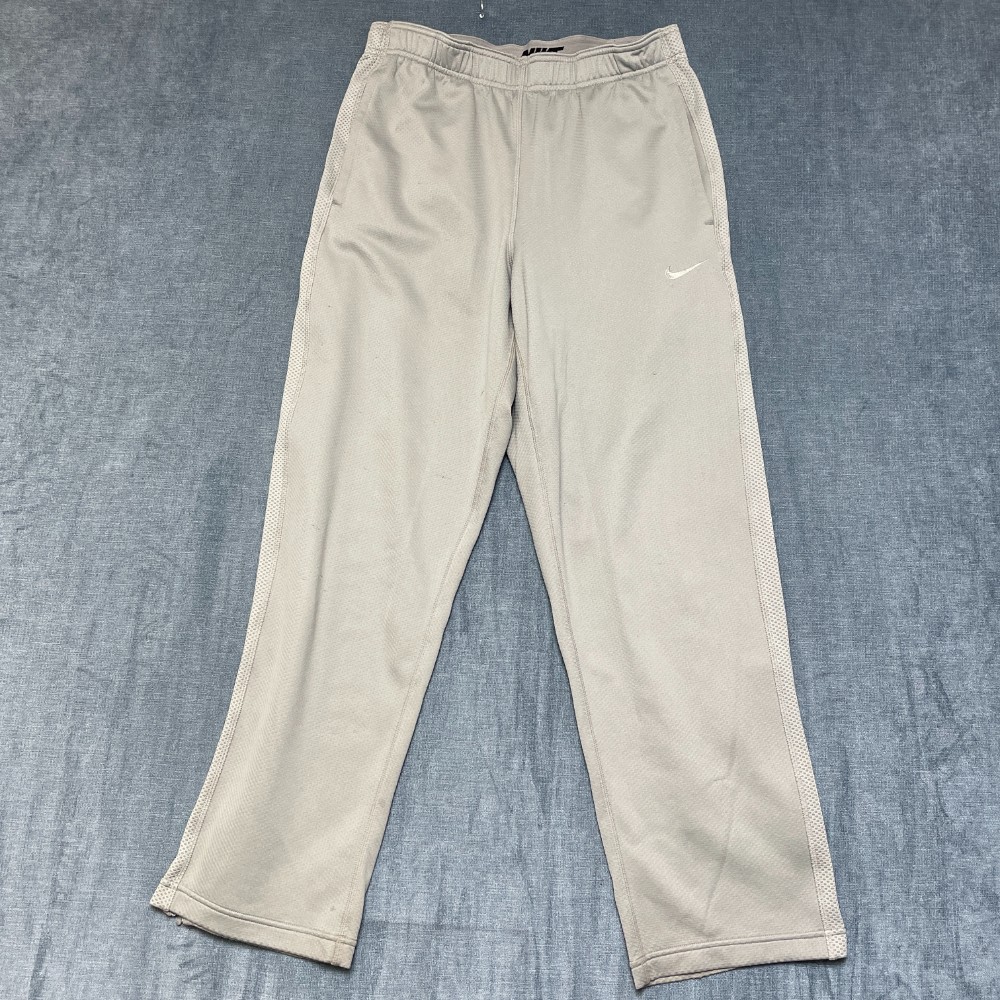 Nike Dri Fit Training Pants Mens 30x29 Gray Mesh Lined Athletic Wear Ankle Zip