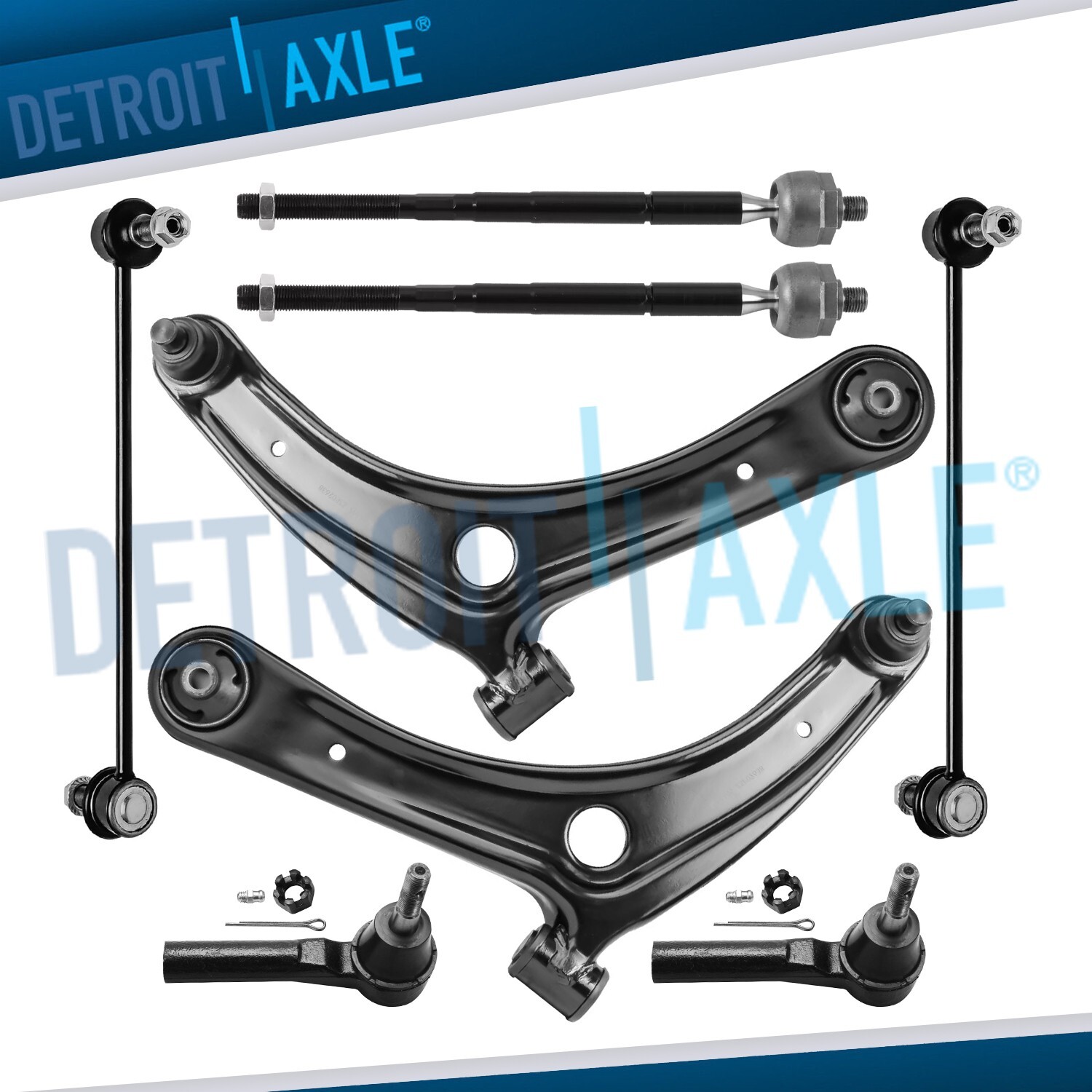 Front Lower Control Arms Tie Rods Suspension Kit for 07-17 Jeep Compass Patriot