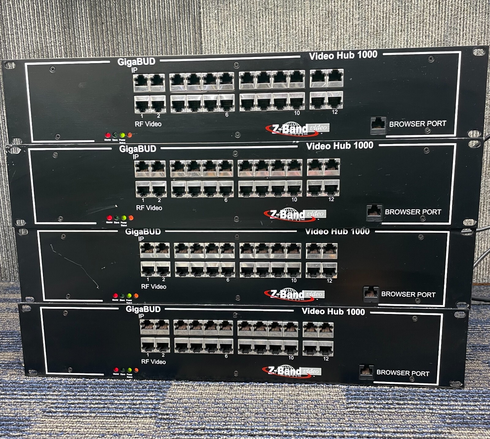 Lot of 4X Z-Band Z Video GigaBUD 1000 Video Hub Rack Mount Unit