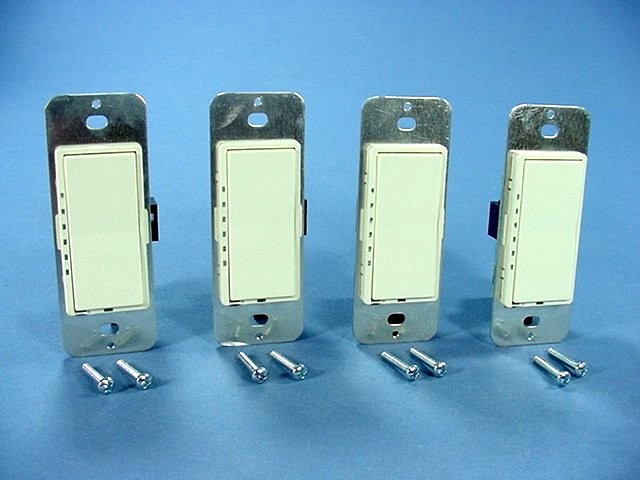 4 Leviton Almond Decora Rocker Digital Audio Volume Controls Cat 5 48211-AVC