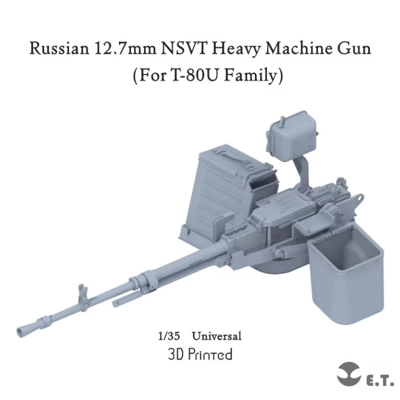 ETmodel Russian 12.7mm NSVT Heavy Machine Gun for 1/35 T-80U Family