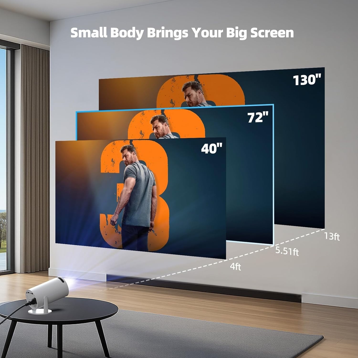 Mini Projector WiFi Bluetooth 4K 1080P Portable Android Home Cinema