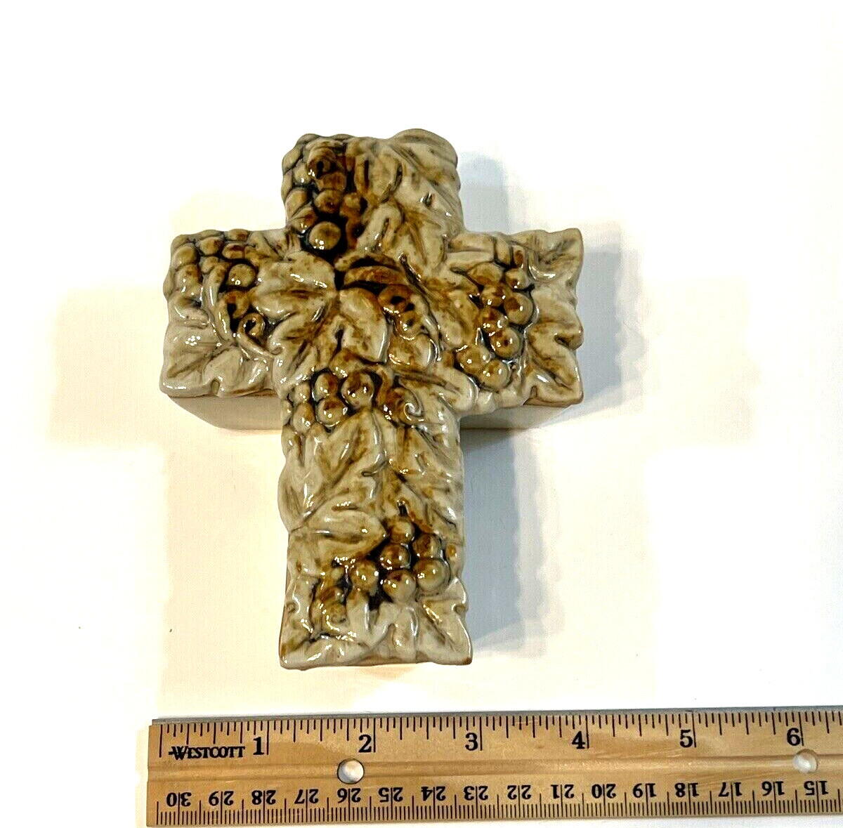 Oak Leaves Cross Shaped Trinket Box
