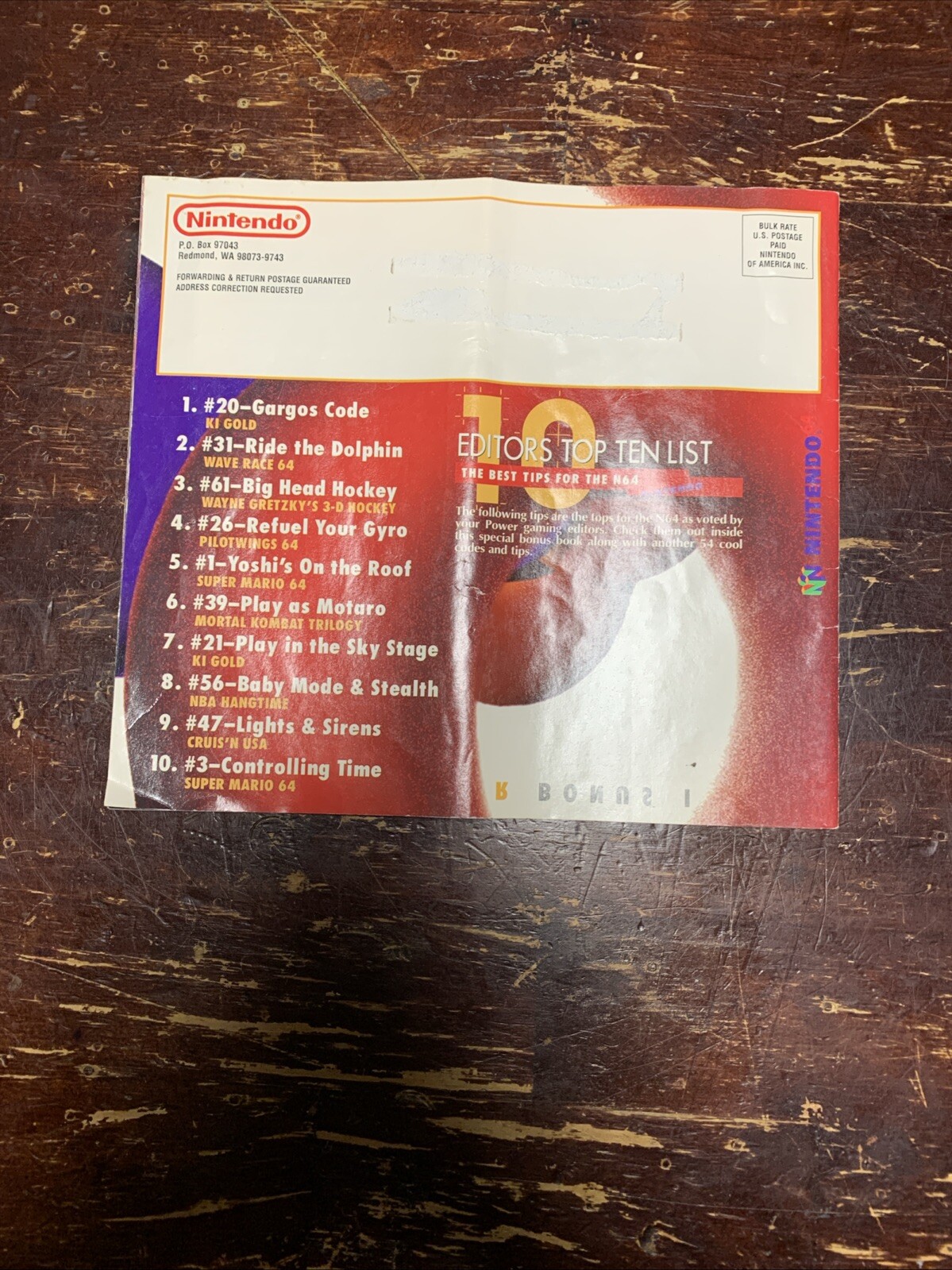 Nintendo 64 Power Tips Bonus Issue Magazine