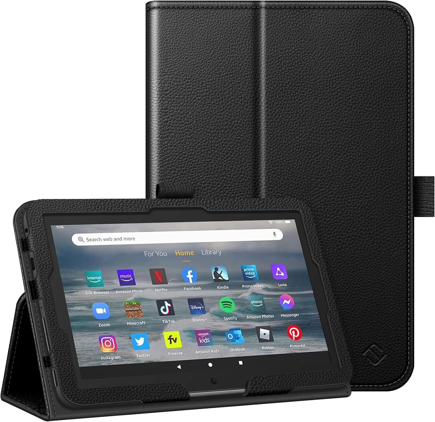 For Amazon Fire 7 12th Gen 2022 Leather Slim Fit Folio Case Foldable Stand Cover