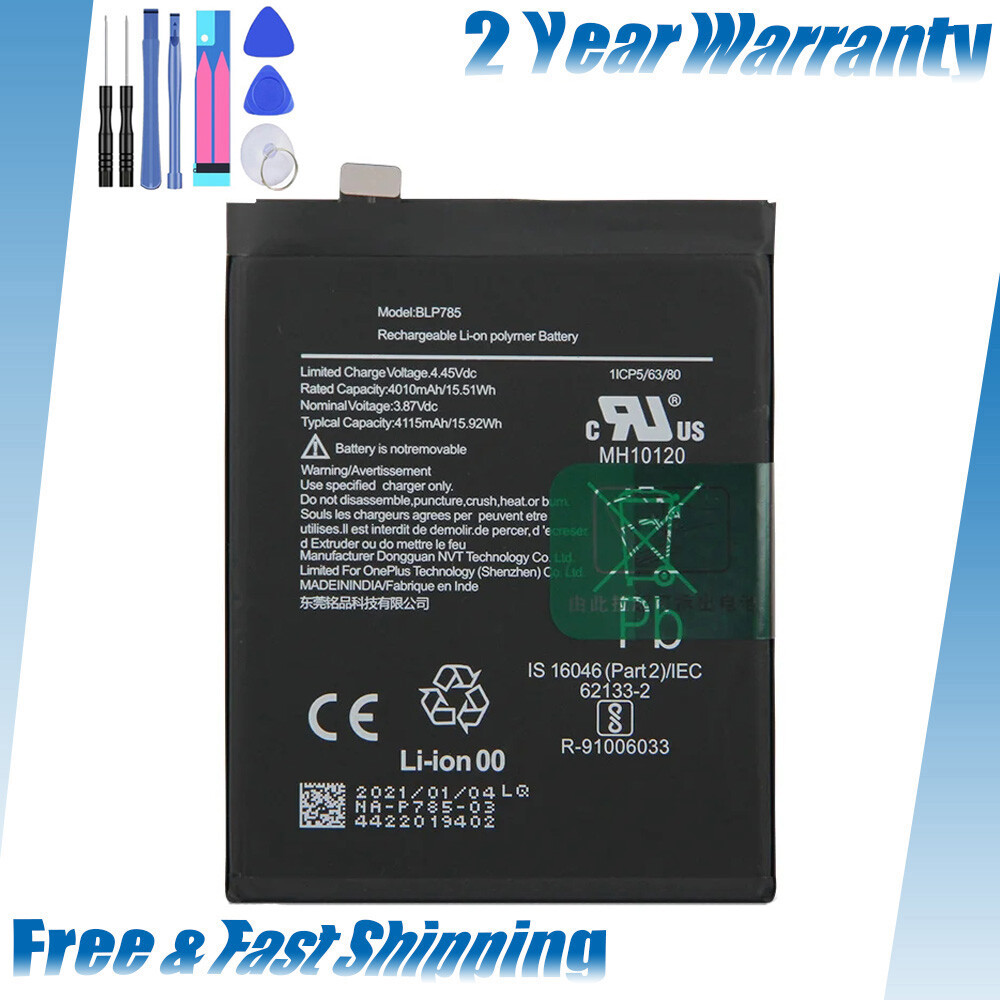 For OnePlus Nord Replacement Battery 4115mAh BLP785 AC2001 AC2003 + Tools