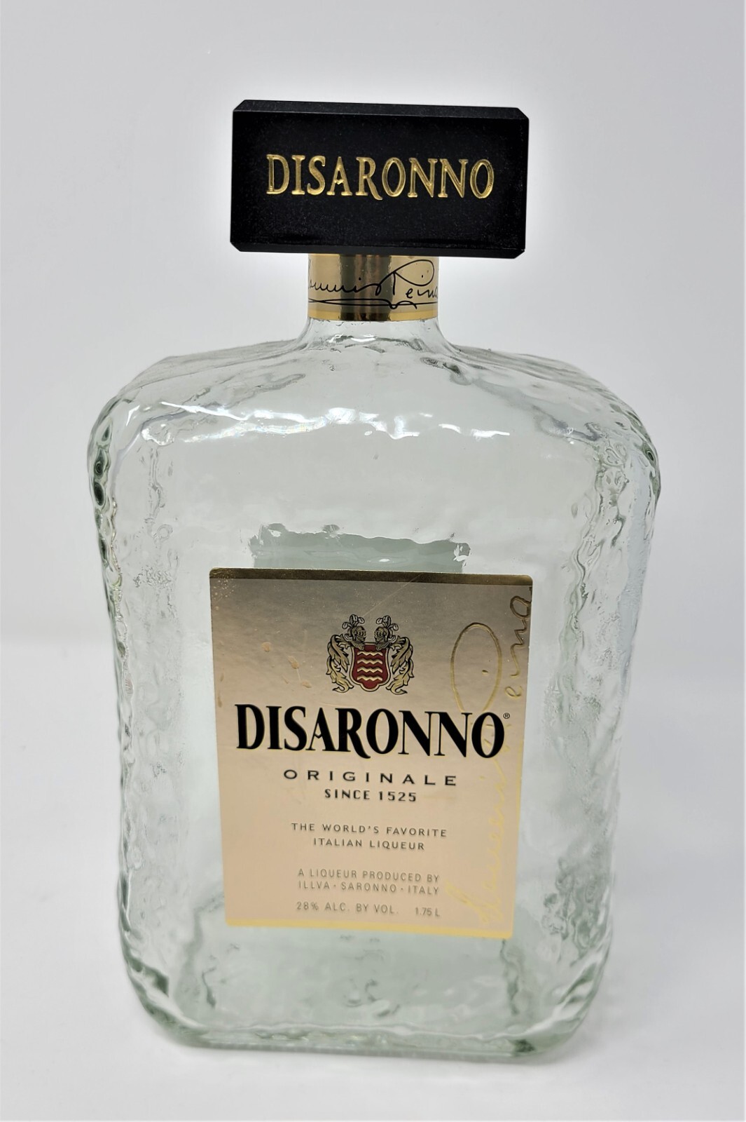 Large 1.75 liter Disaronno Italian Liqueur  Liquor Empty Bottle