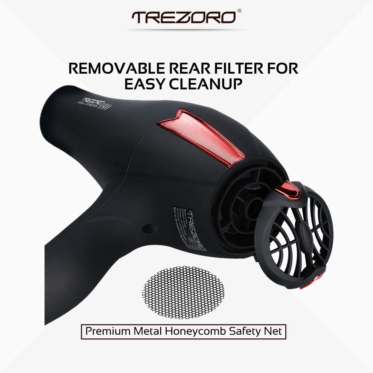 TREZORO Professional 2000W Ionic Hair Dryer with Diffuser for Salon & Home