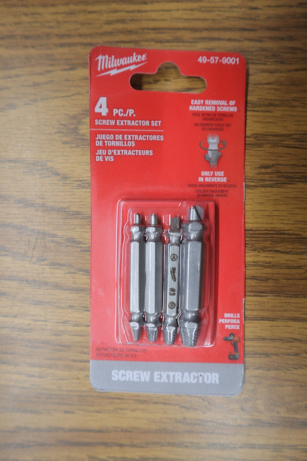 Milwaukee Tool 49-57-9001 M2 Hard Screw Extractor 4Pc Set