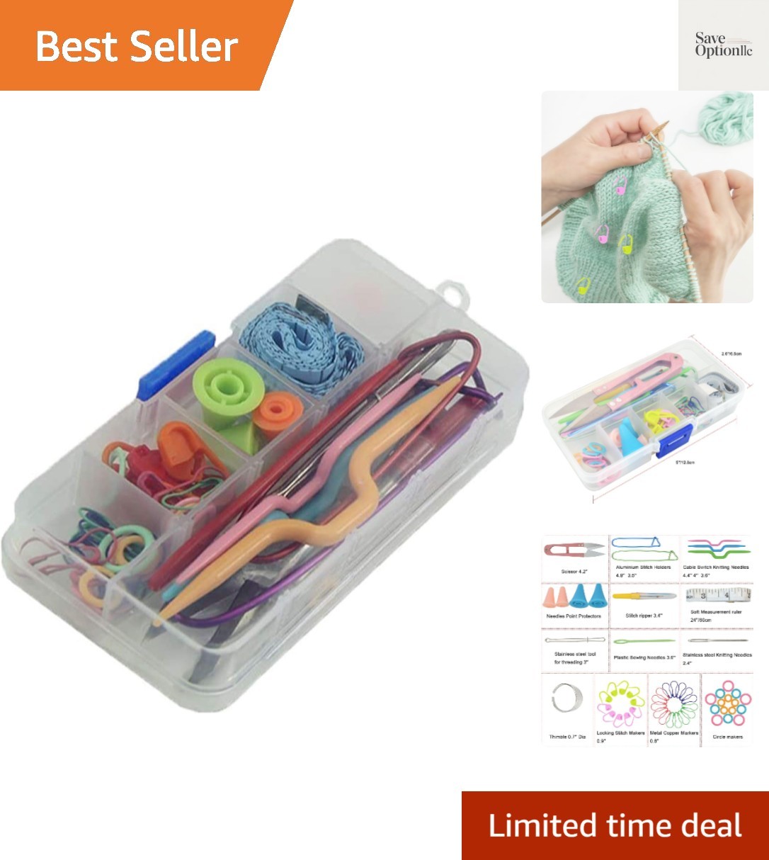 New Basic Knitting Tools Accessories Supplies with Case Knit Kit Lots