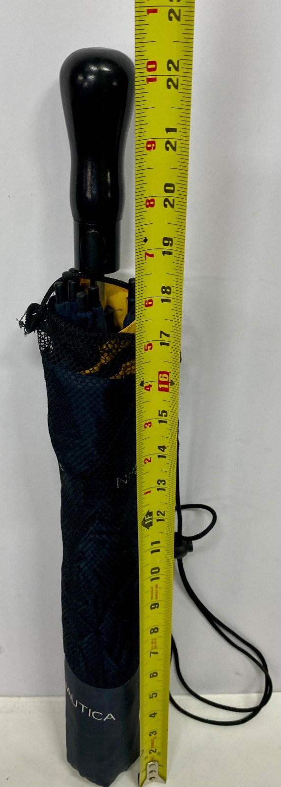 Nautica Compact Umbrella with Storage Sleeve Blue & Yellow