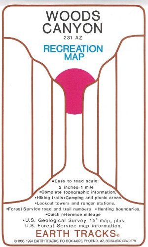 Earth Tracks *Woods Canyon* Laminated Topographic Recreation Map