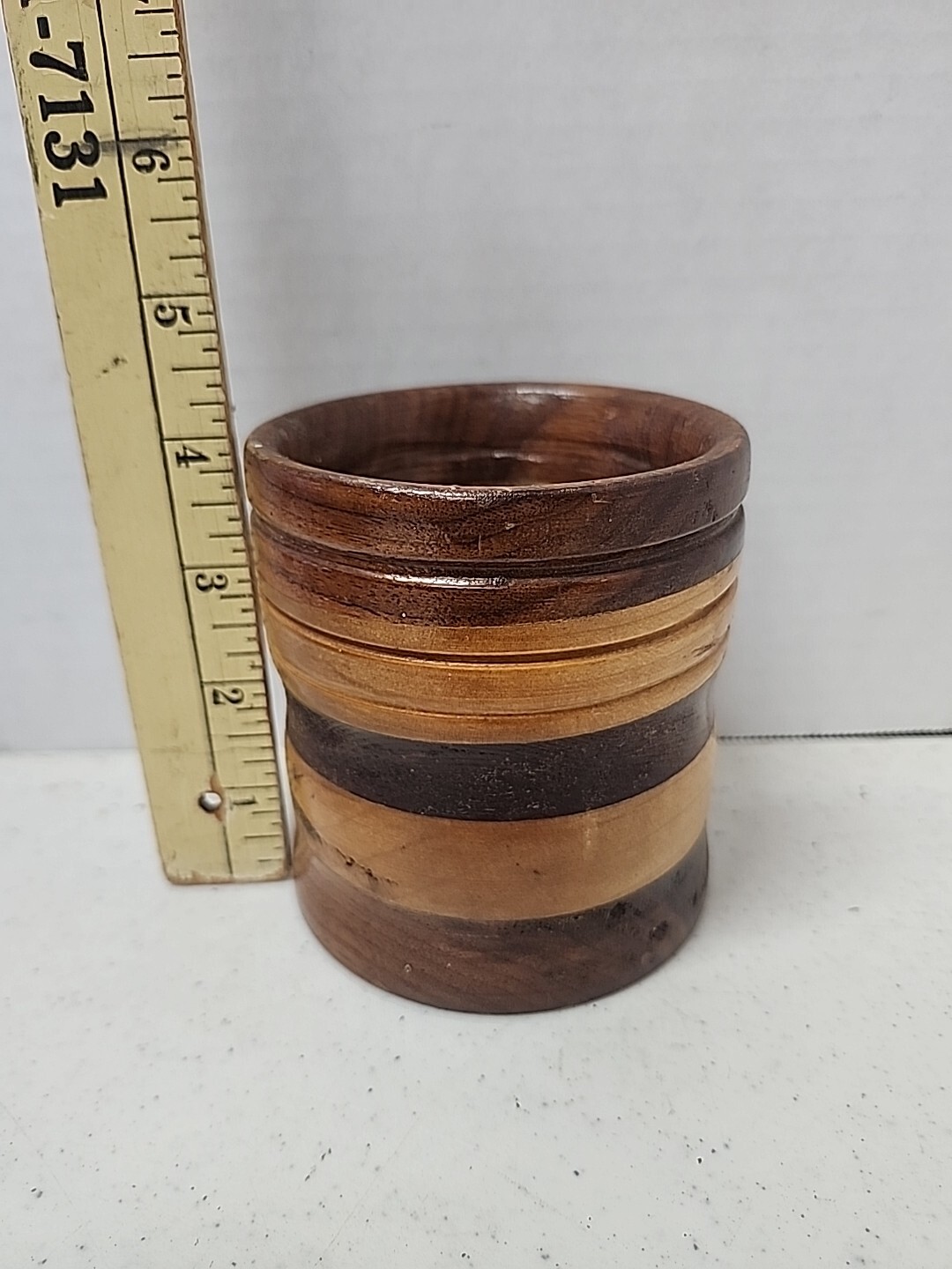 Vintage Handmade Cedar Cup,Bowl Are Use As Small Planter. Many Uses.