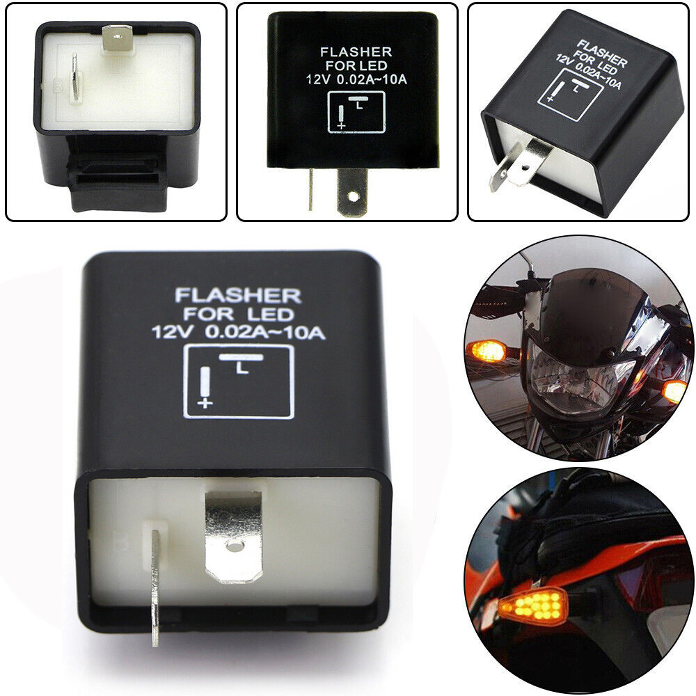 CF-12 2-Pin LED Bulbs Blinker Flasher Relay Fix Turn Signal Lights Hyper Flash