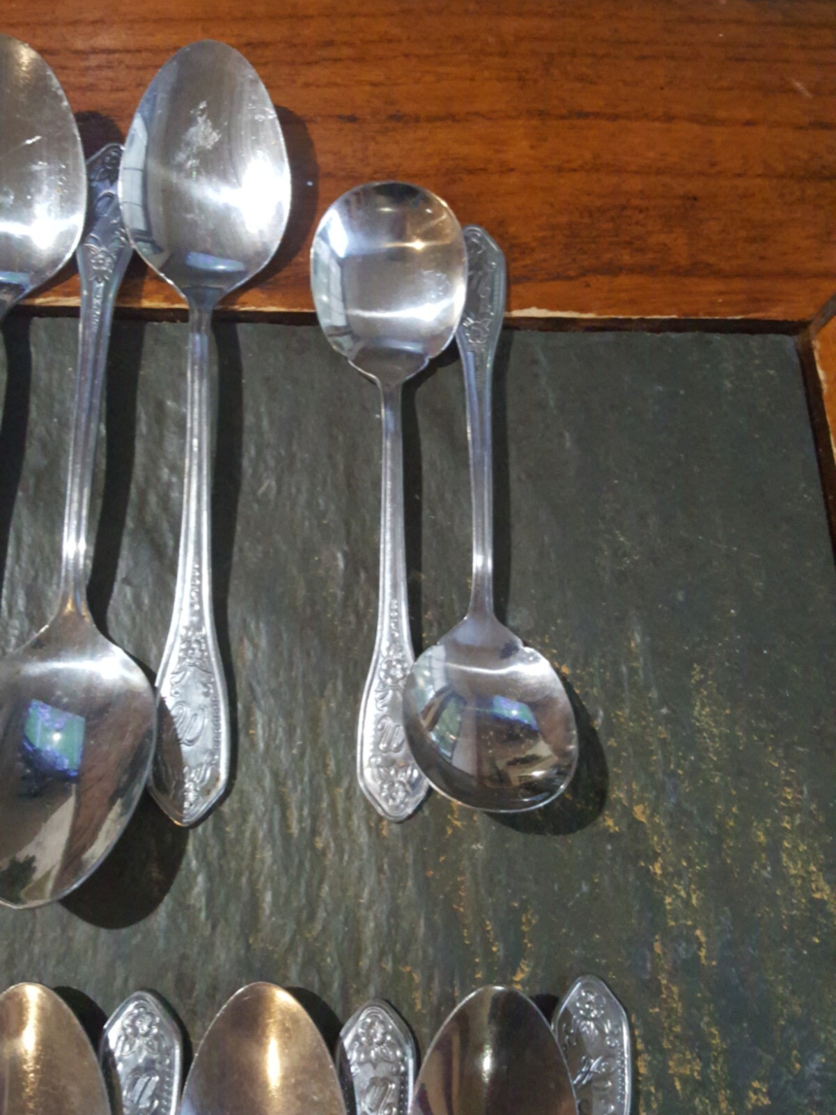 Customcraft CUS12 Stainless Flatware "W" Monogram Floral 29 pieces