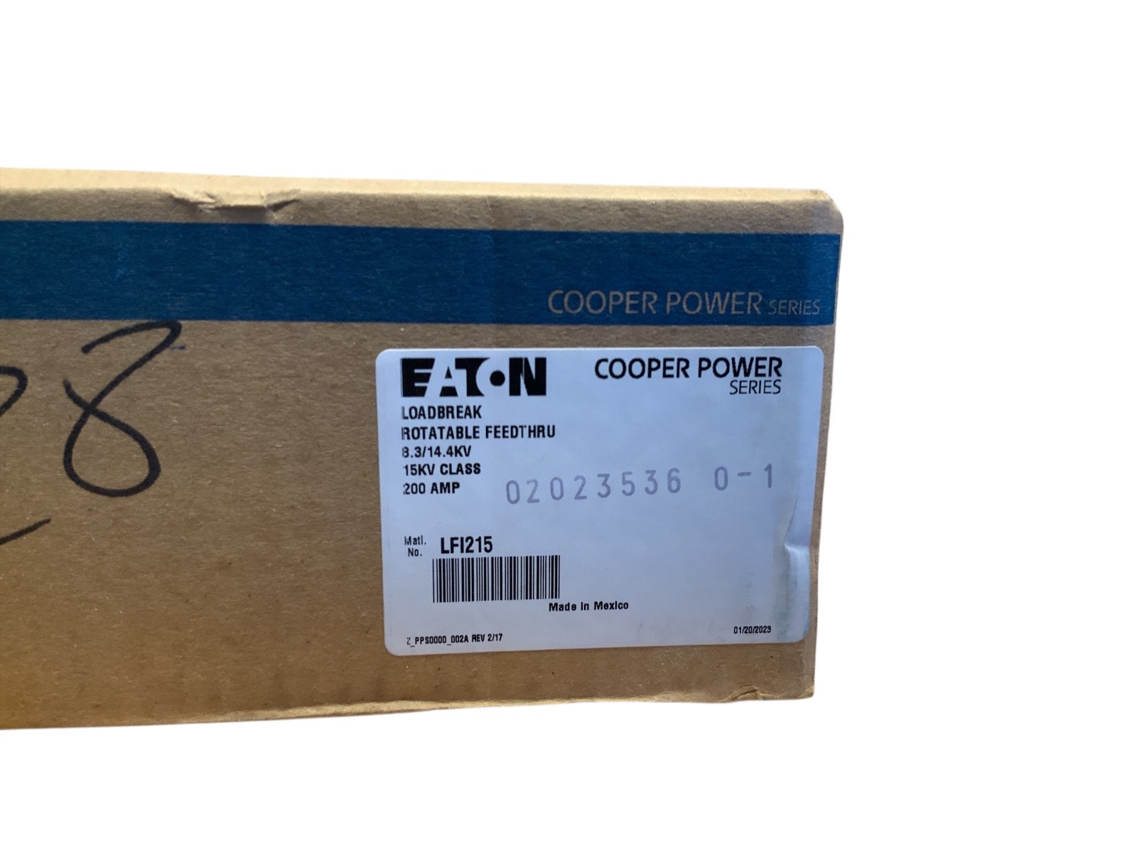 Eaton LFI215 15kV 200A Loadbreak Rotatable Feedthru Insert Cooper Power NEW