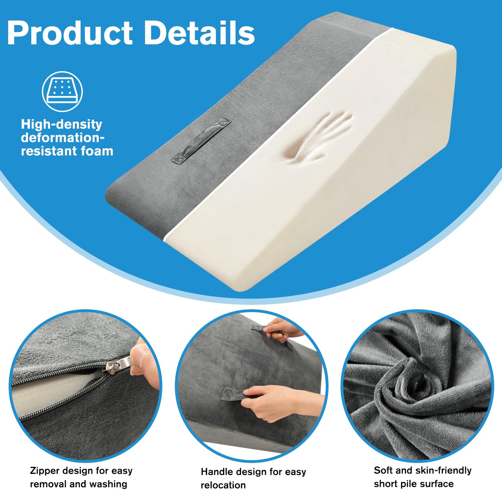 Leg Elevation Pillow, Trapezoidal Foot Elevation Pillow for Elevation for Swe...