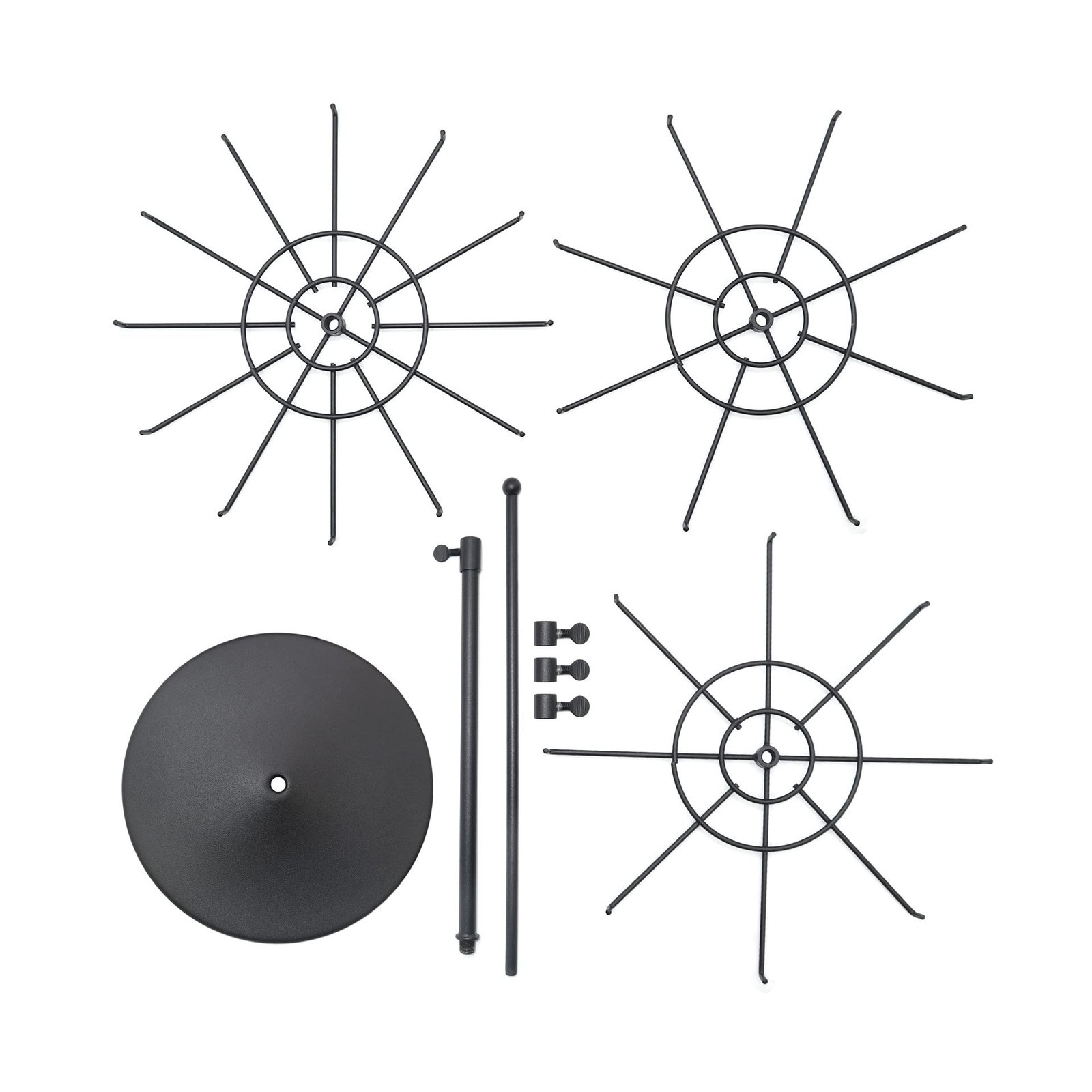 Heavy Duty Adjustable Countertop Spinner Display Stand Black 3-Tier