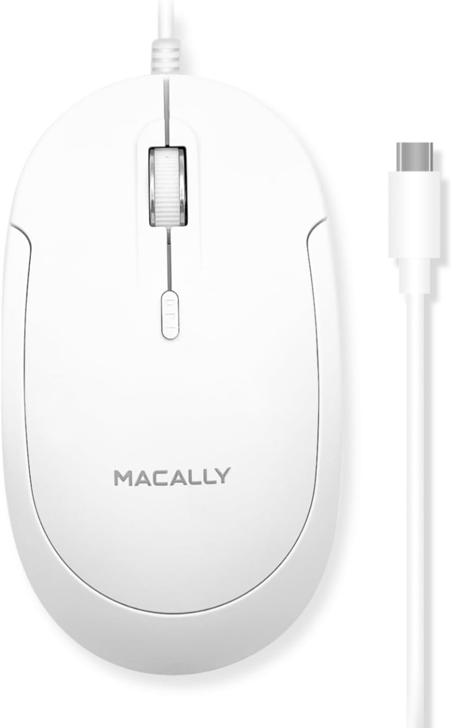 Macally Wired USB C Mouse for Mac and PC - Slim, Quiet, and Reliable - Type C Mo