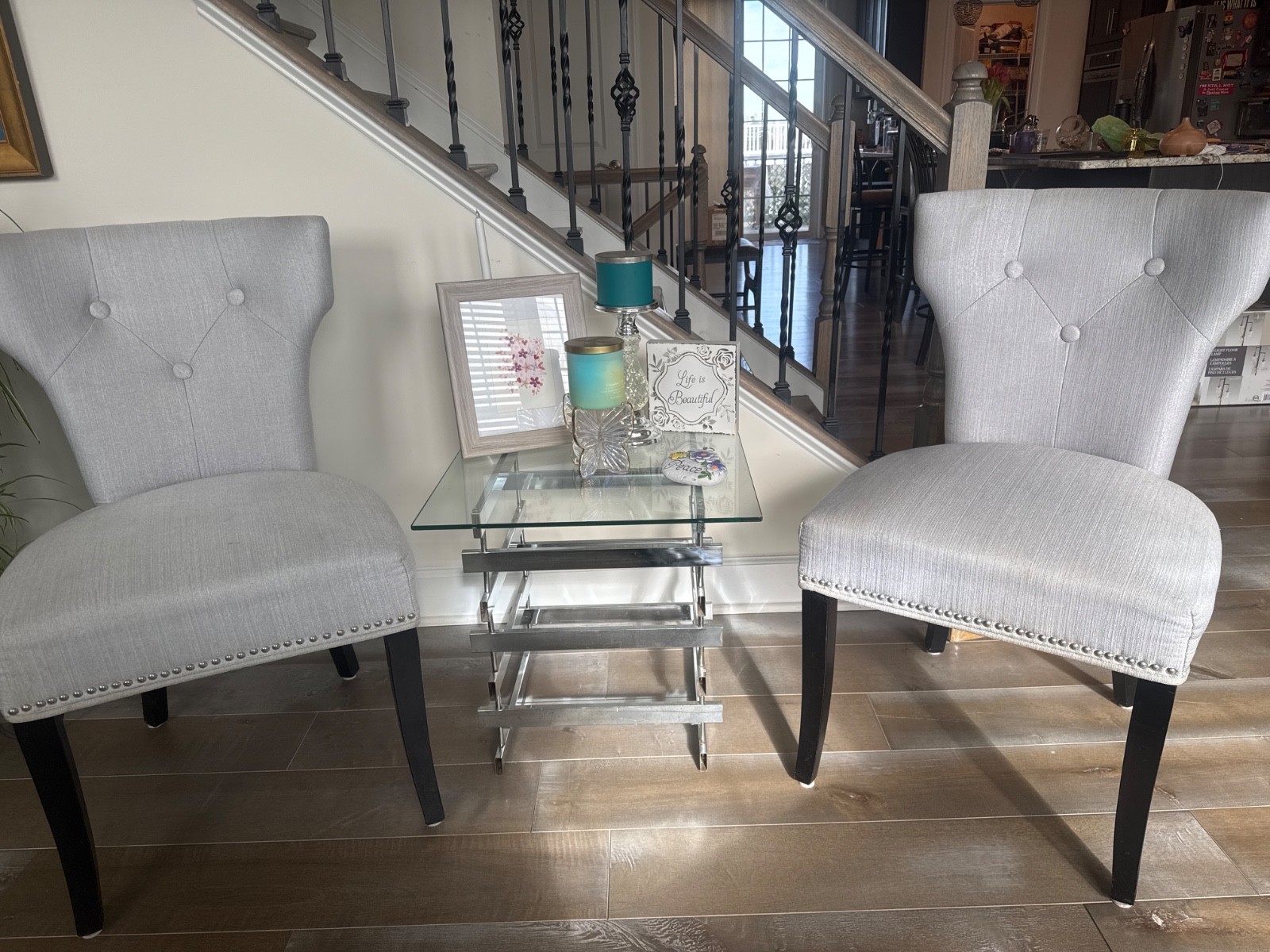 Powder Gray accent chair for the living room