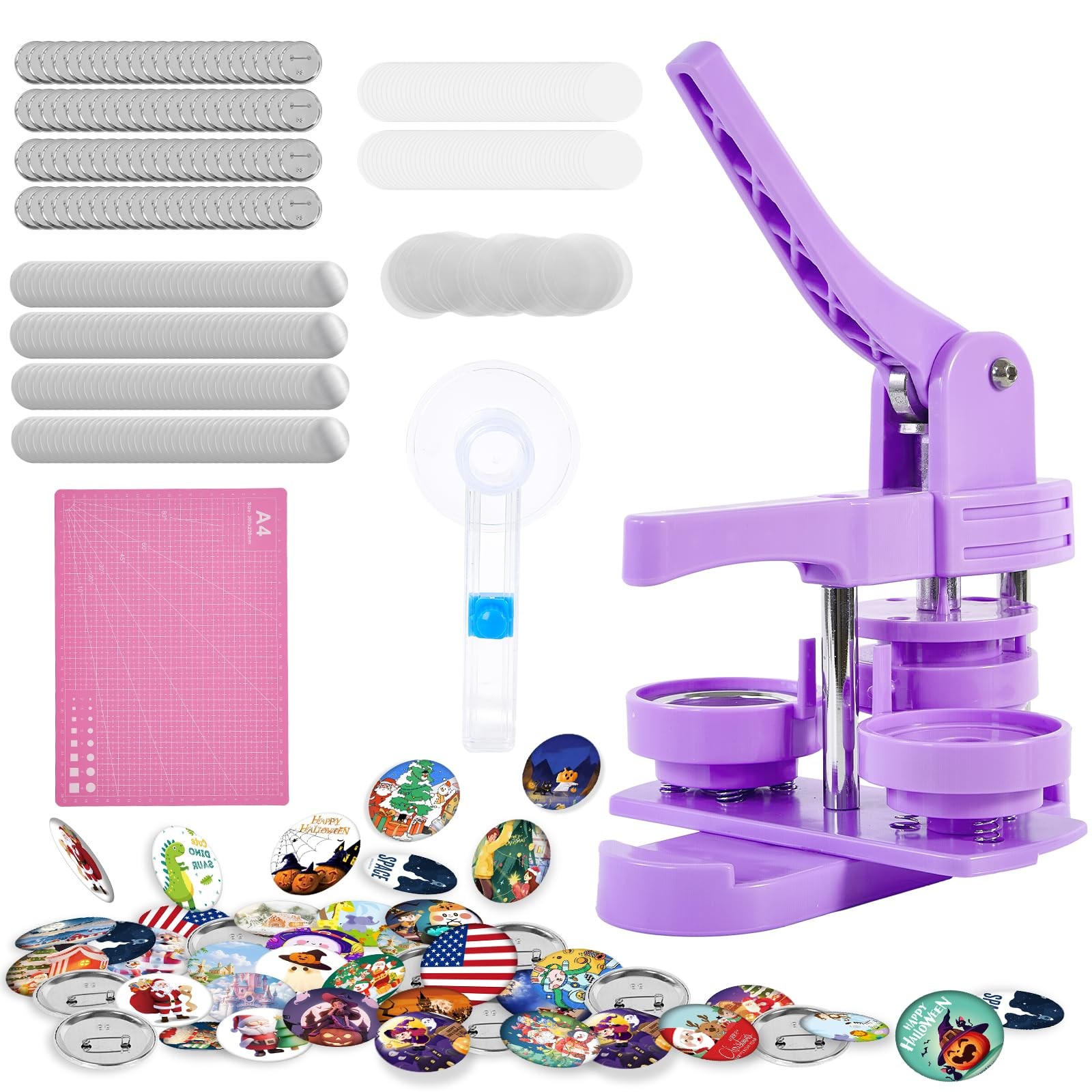 Button Maker Machine 2.25in 58mm - Button Pin Maker Machine Kit for DIY Gifts...