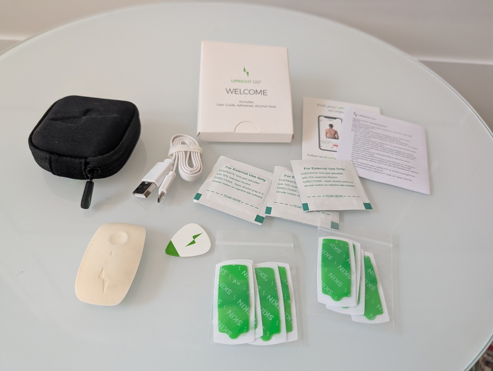 UPRIGHT GO Original Posture Trainer - New Open Box - Includes Case, Cable & Pads