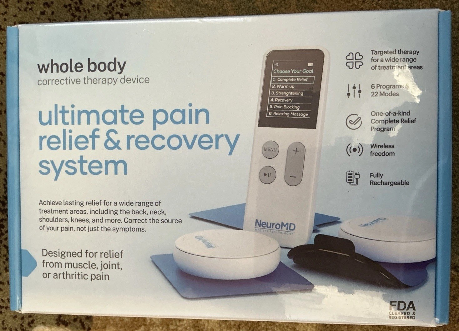 Neuromd Wireless TENS Unit Muscle Stimulator for Pain Relief | TENS Machine with