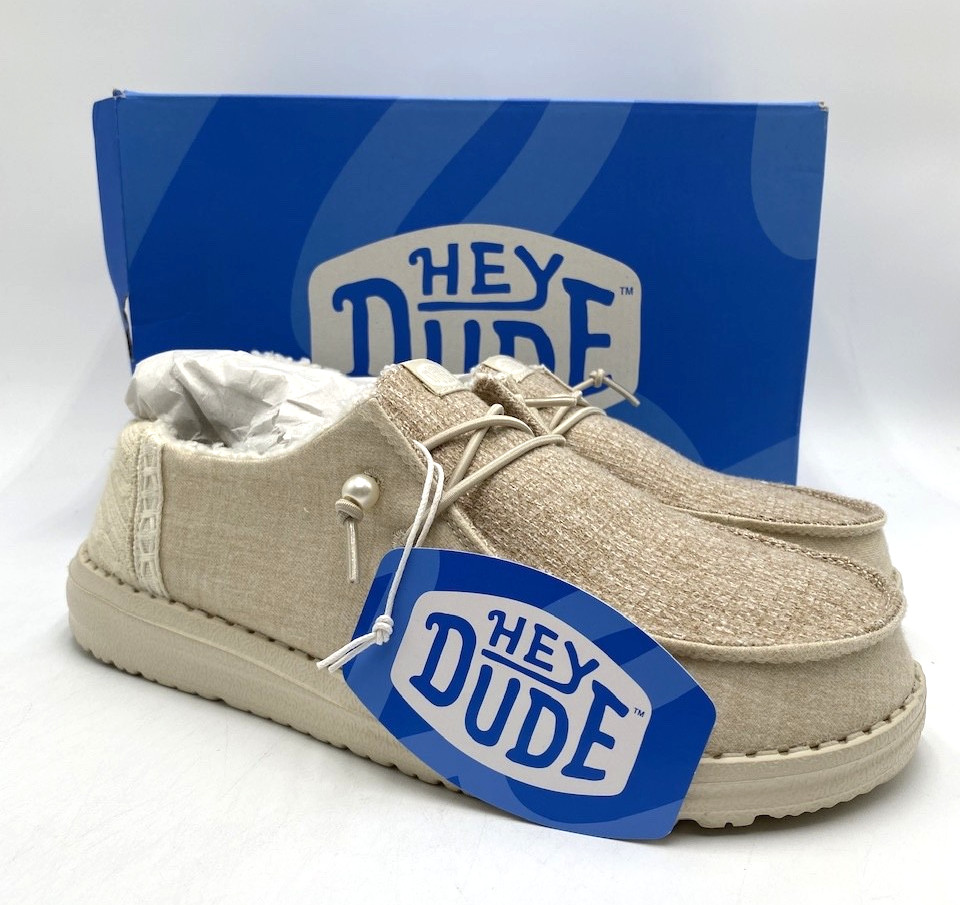 Hey Dude Wendy Brushed Cozy Women's NEW Cozy Slip-Ons Ivory Multiple Sizes