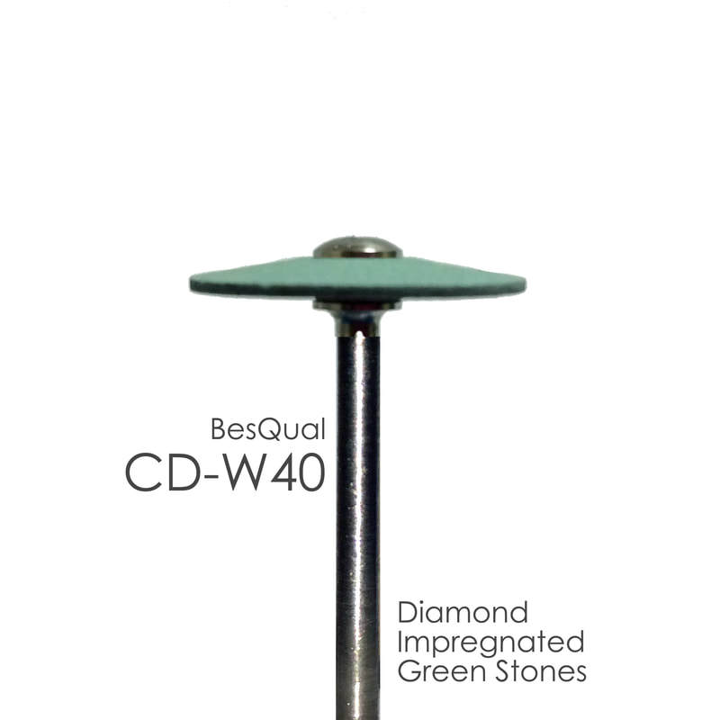 Dental Lab Diamond Green Stone Besqual CD-W40 Wheel for zirconia and porcelain