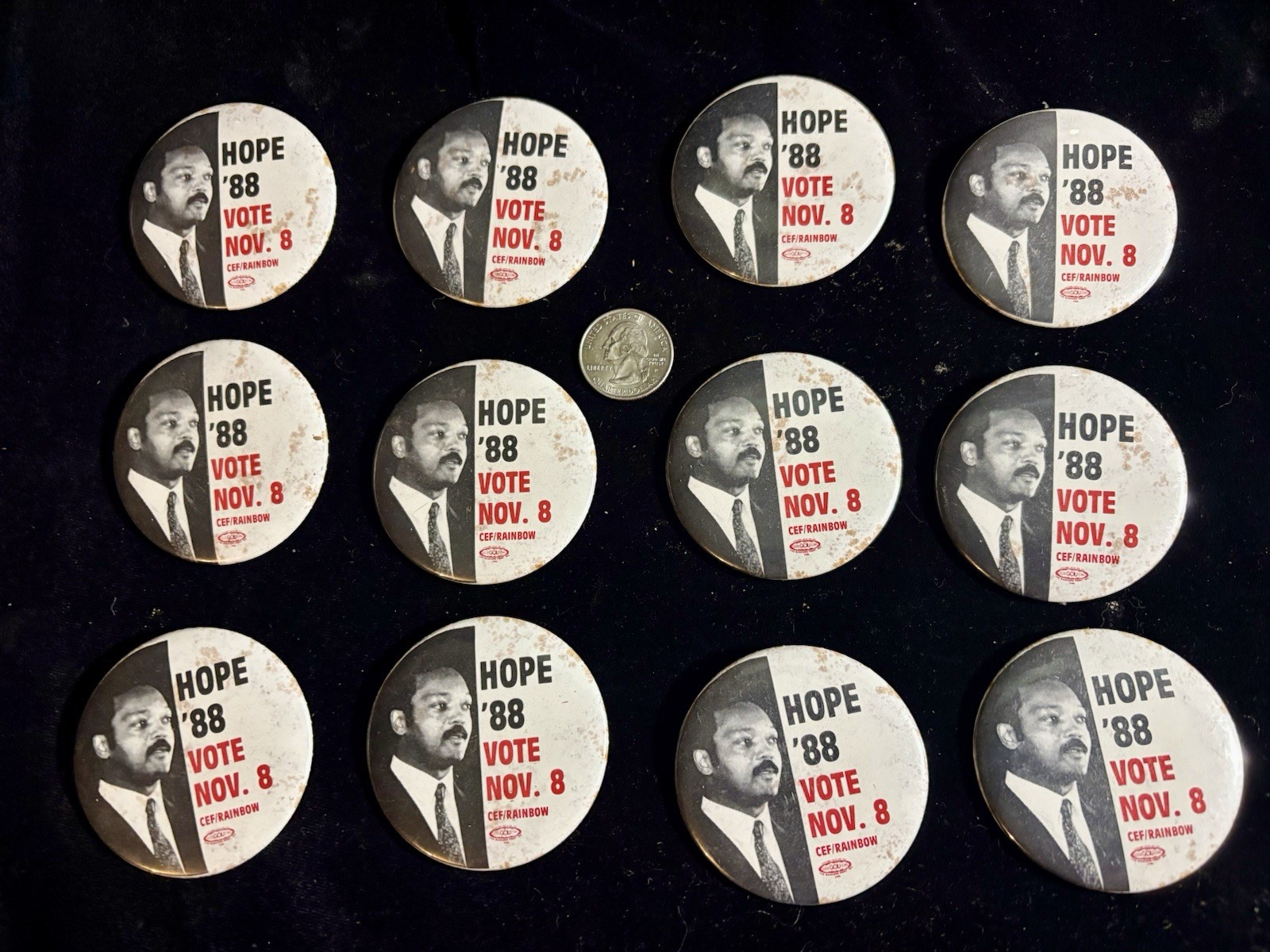 12 Jesse Jackson Political Buttons Hope 88