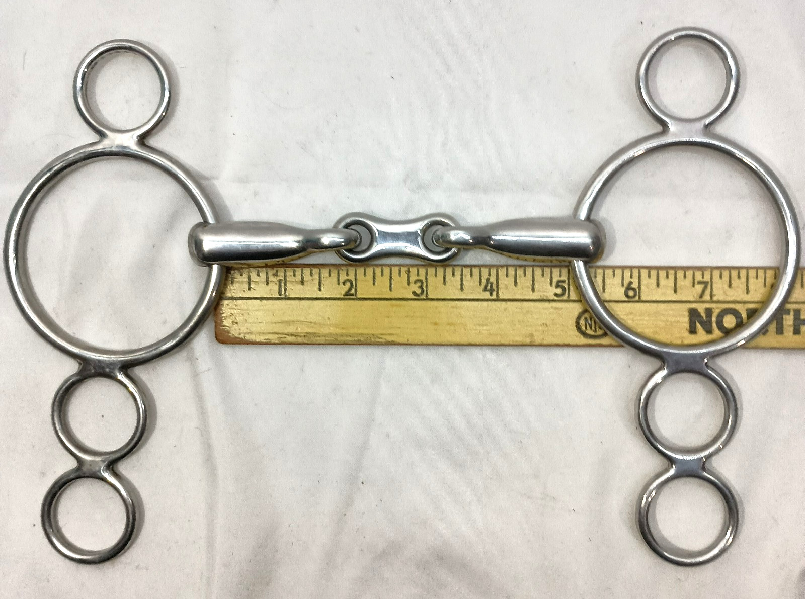 Sliding Elevator Gag Bit 5" w/ French Link , 4 Ring Cheeks Metalab