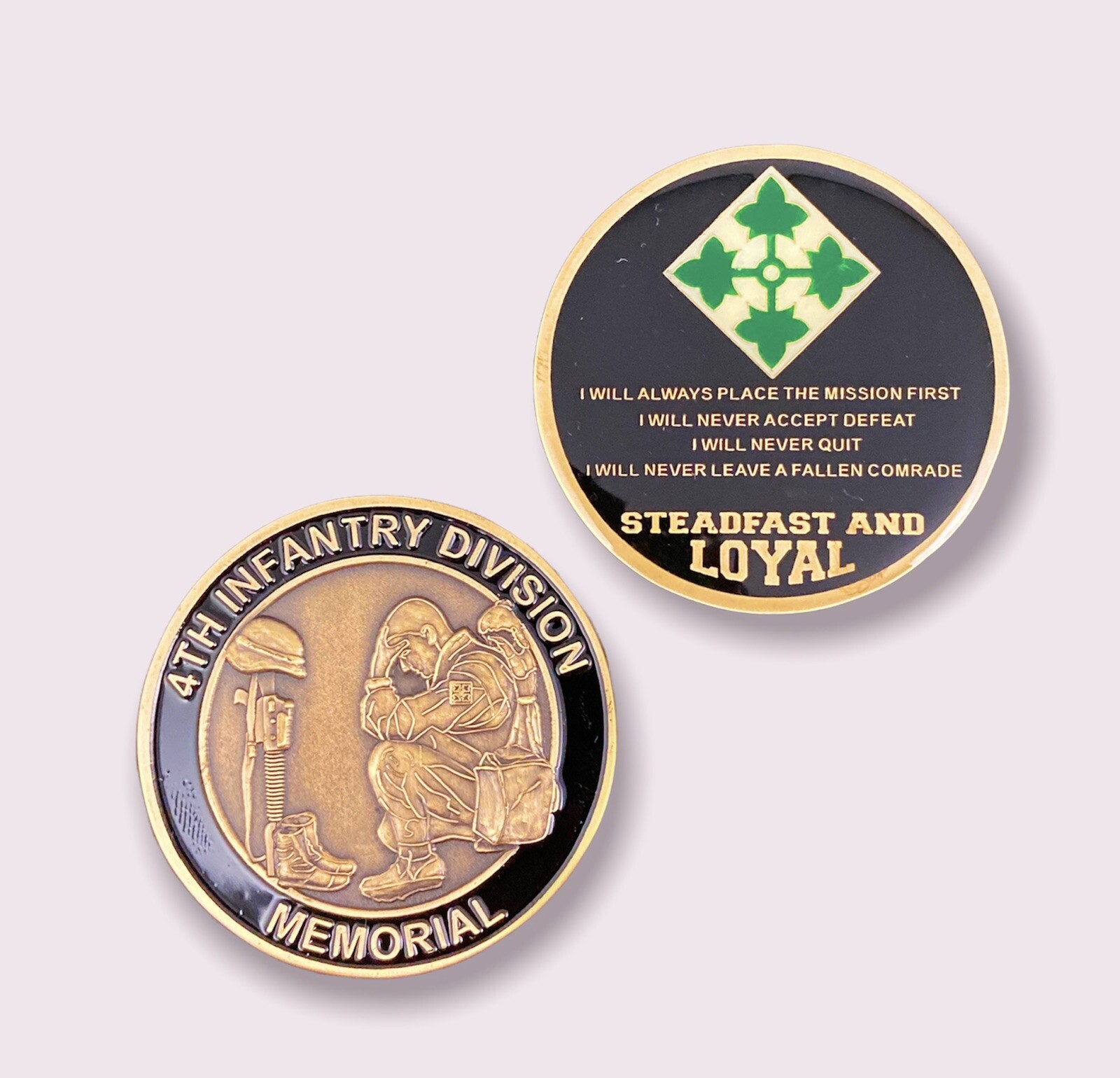 🌟US Army 4th Infantry Division Memorial Challenge Coin, Military Veteran Coin