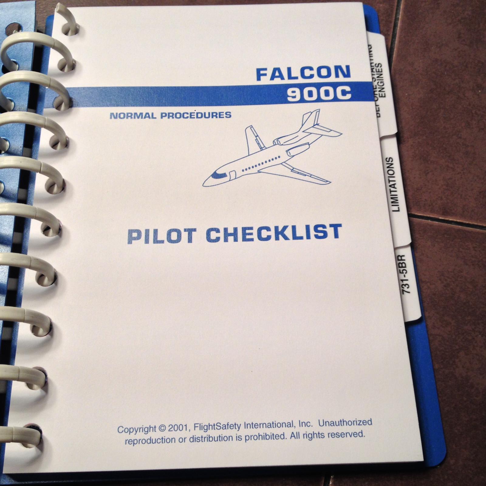 Falcon 900C Normal Procedures Pilot Checklist