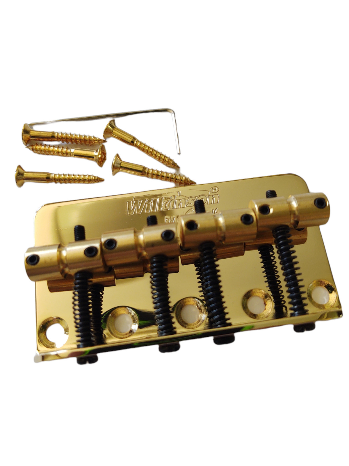Gold Wilkinson WBBC Vintage 4 String Bass Bridge Brass Saddles for J or P Bass