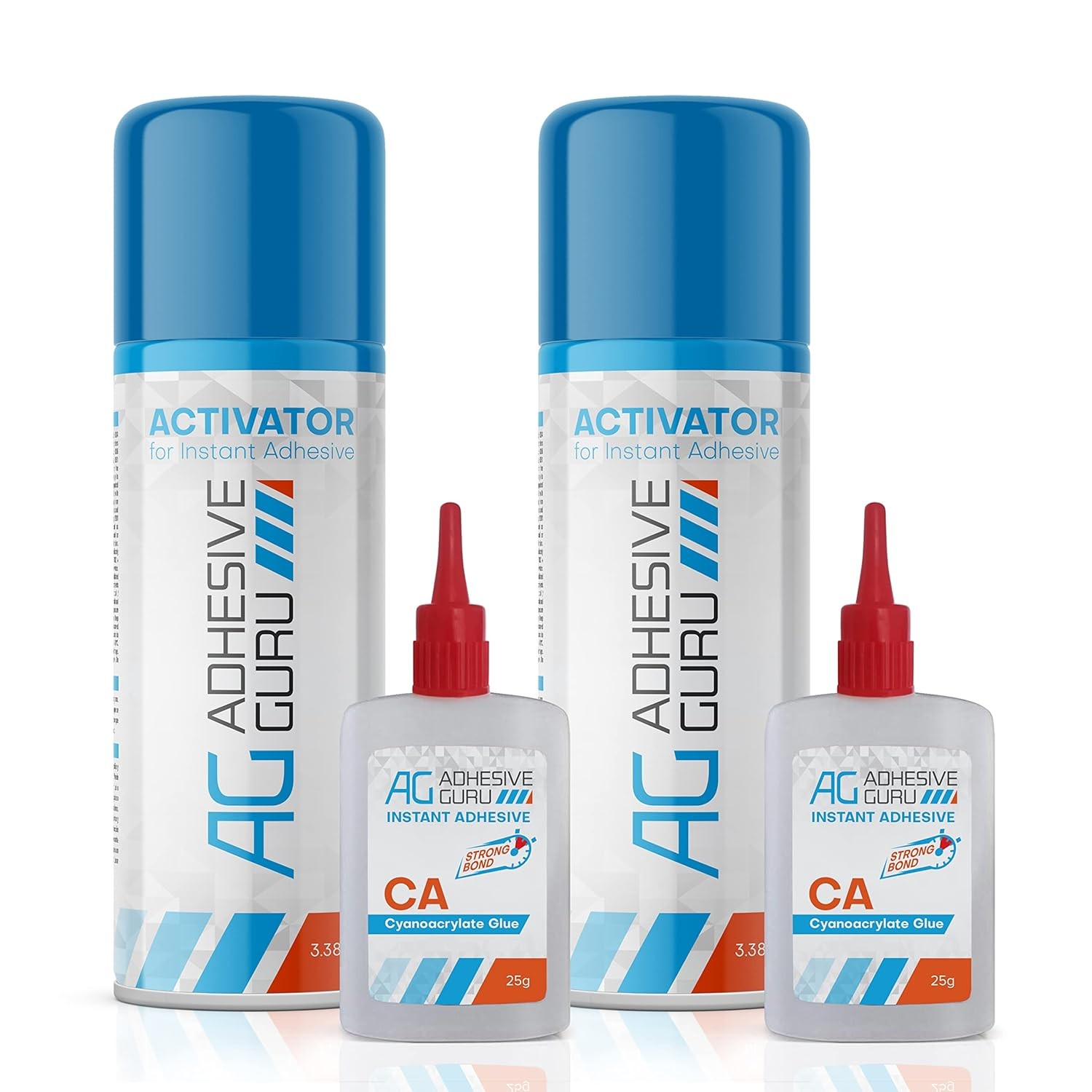 Adhesive Guru CA Glue with Activator (2X 0.9 2 Pack, Ca