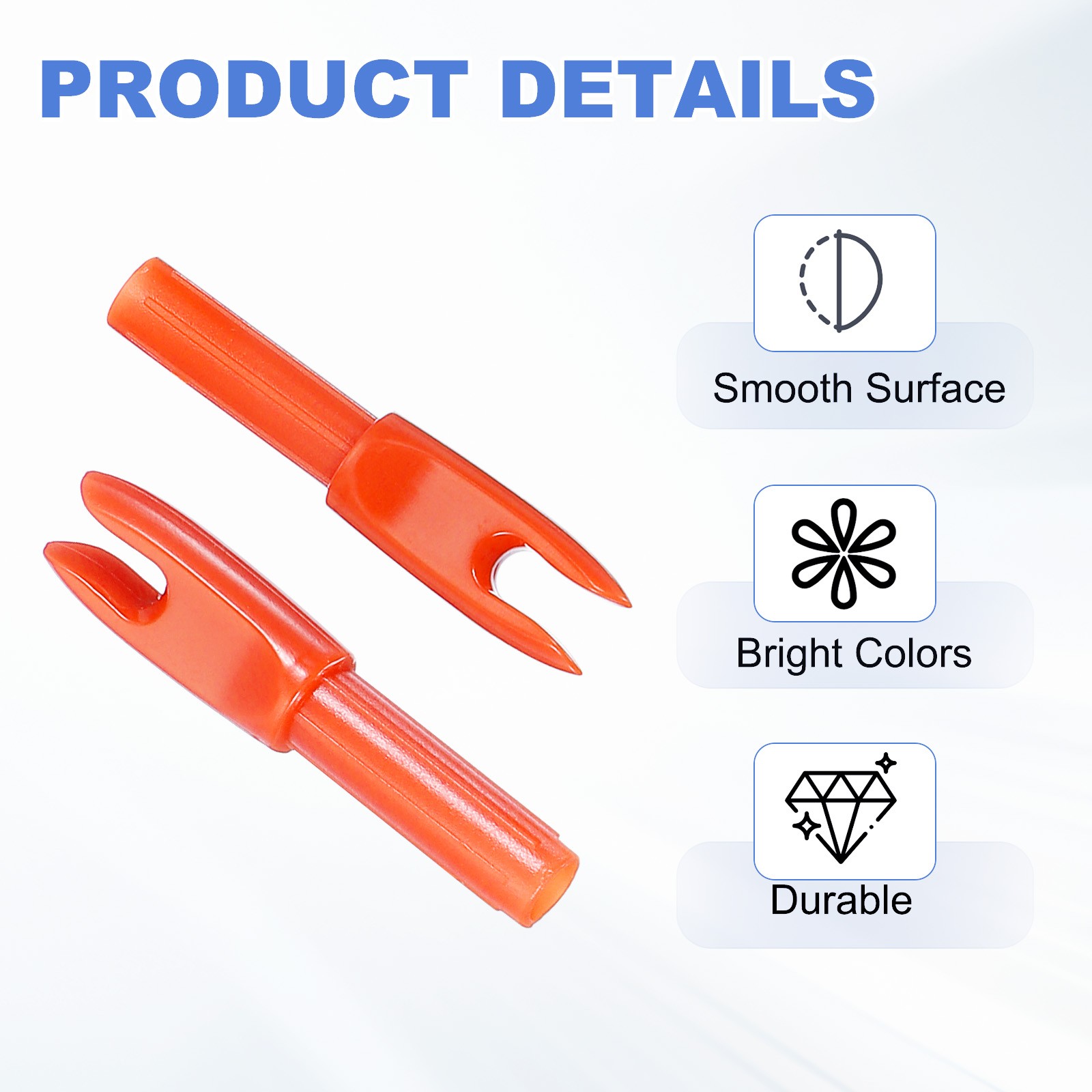 12Pack Archery Arrows Nocks 4.2mm Plastic Insert Arrow Nock Orange