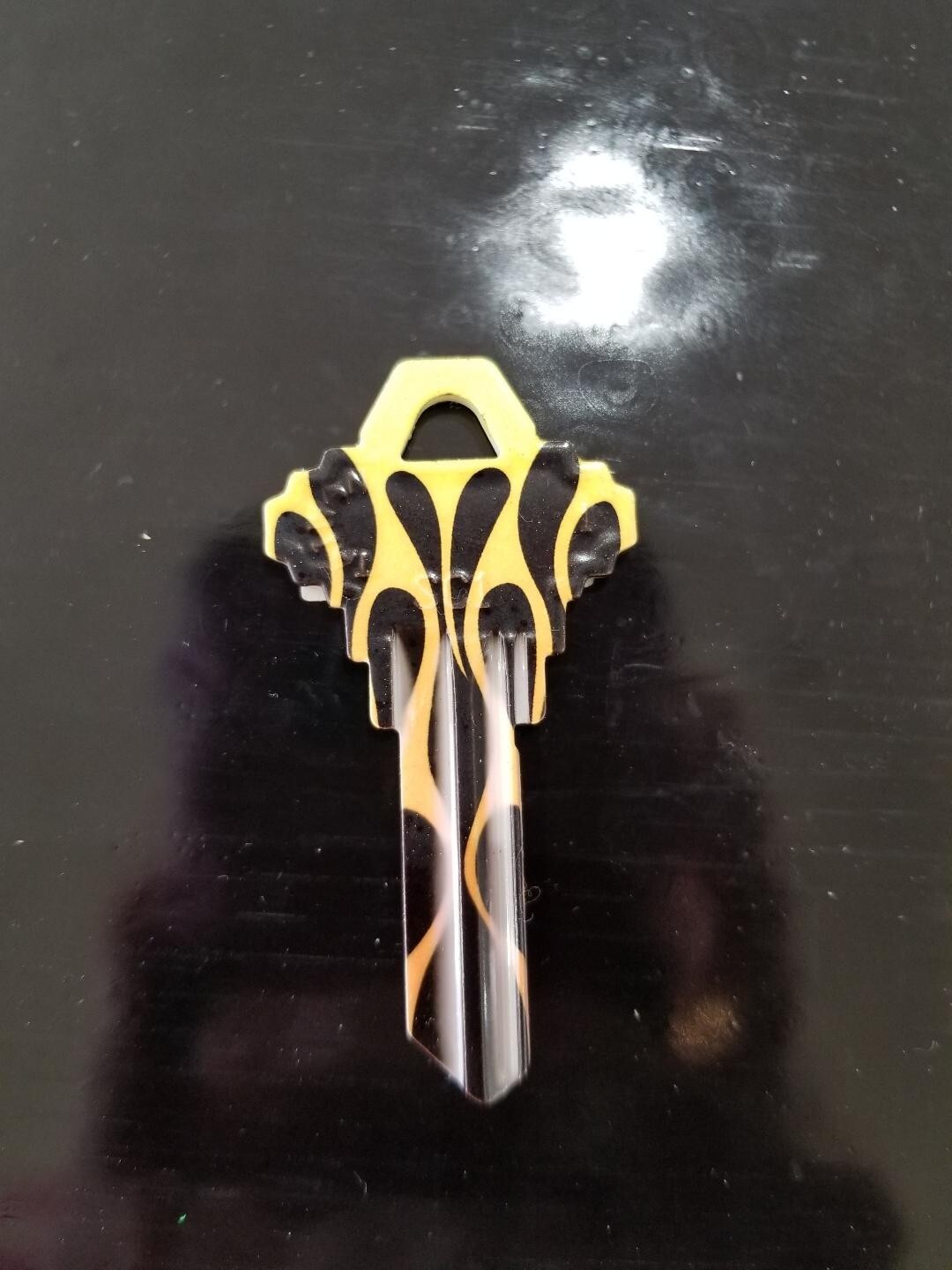 FLAMES PRINTED SCHLAGE SC1 KEYBLANK