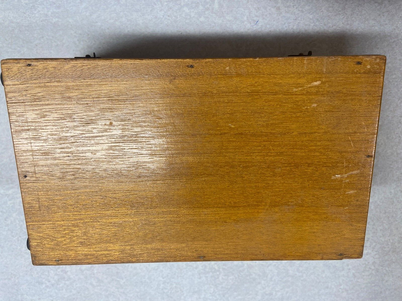 LAFAYETTE 1200X, NO. 100515 MICROSCOPE WTH ORIGINAL WOODEN BOX.