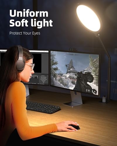 10.2" Desk Ring Light with Stand for Video Call, Ring Light for Desk with