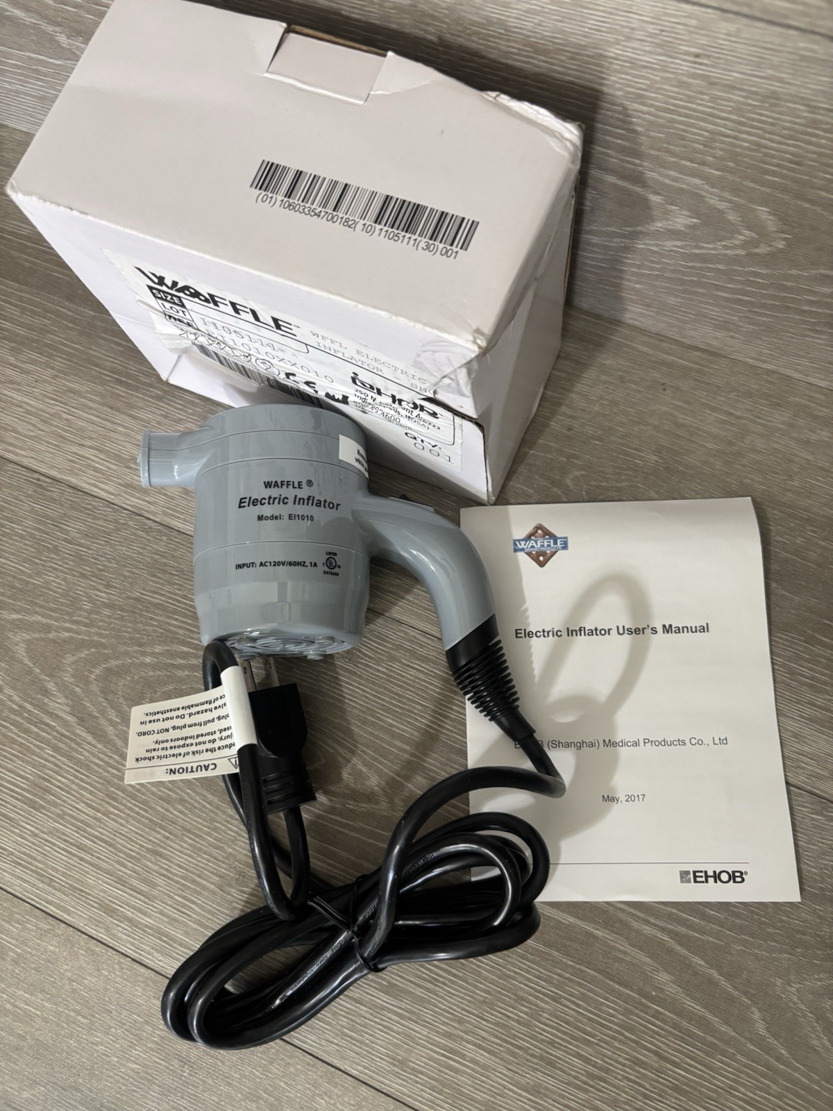 WAFFLE EHOB Electric Inflator Model EI1010 NEW OPEN BOX