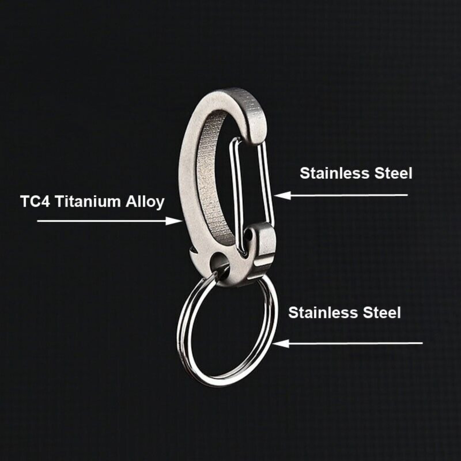 Hanging Buckle EDC 2PCS Mini Titanium Alloy Key Chain Carabiner Outdoor Travel
