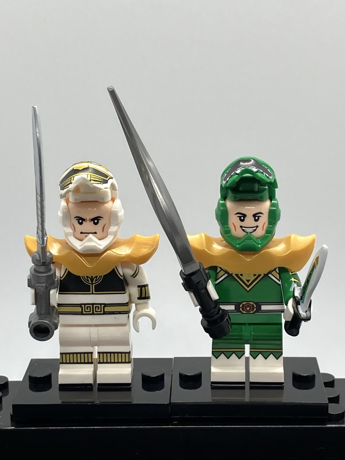 Green And White Custom Power Rangers Mini Figure Set
