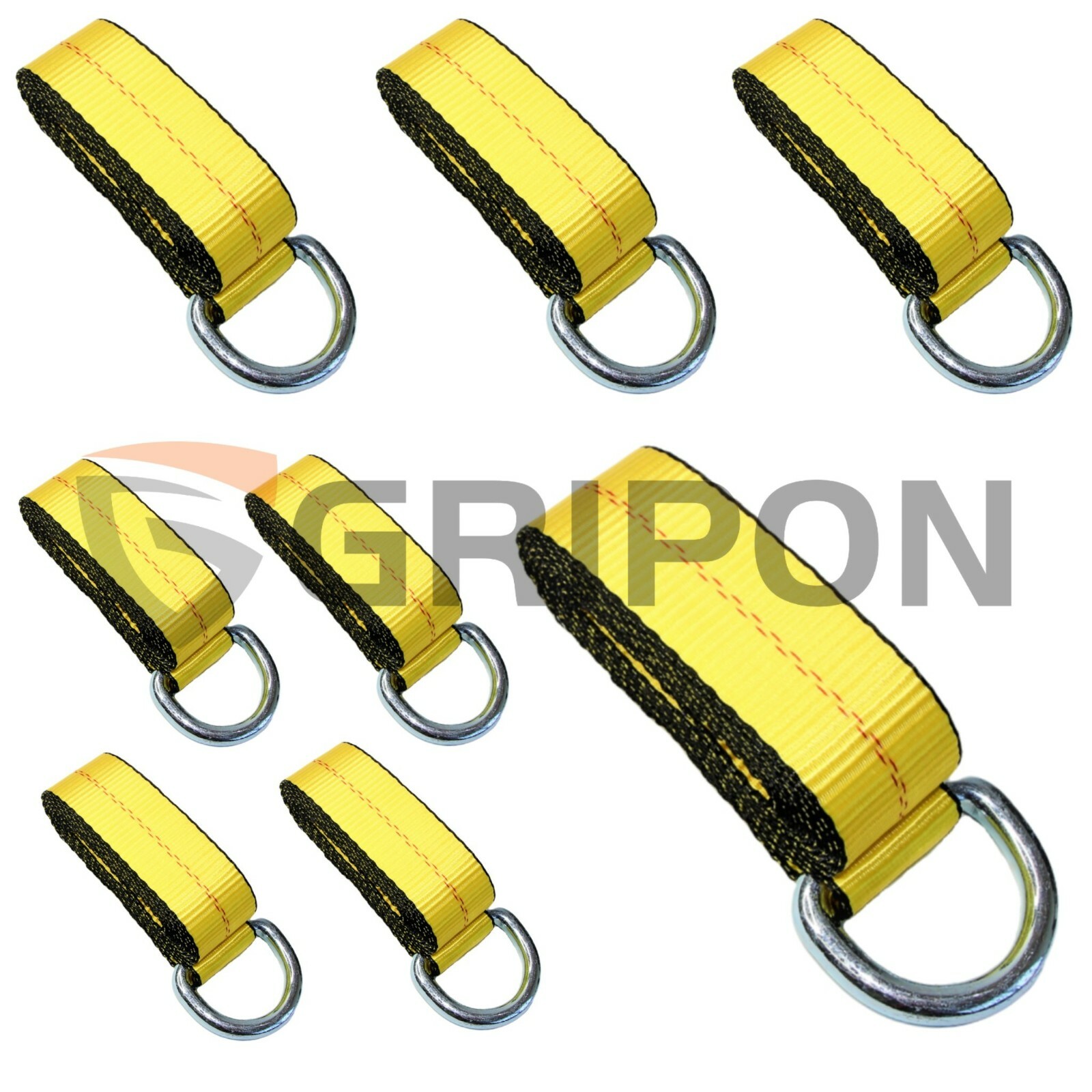 GRIPON 8x 8' Lasso Strap Cargo Equipment Truck Trailer Flatbed Tractor Tie Down