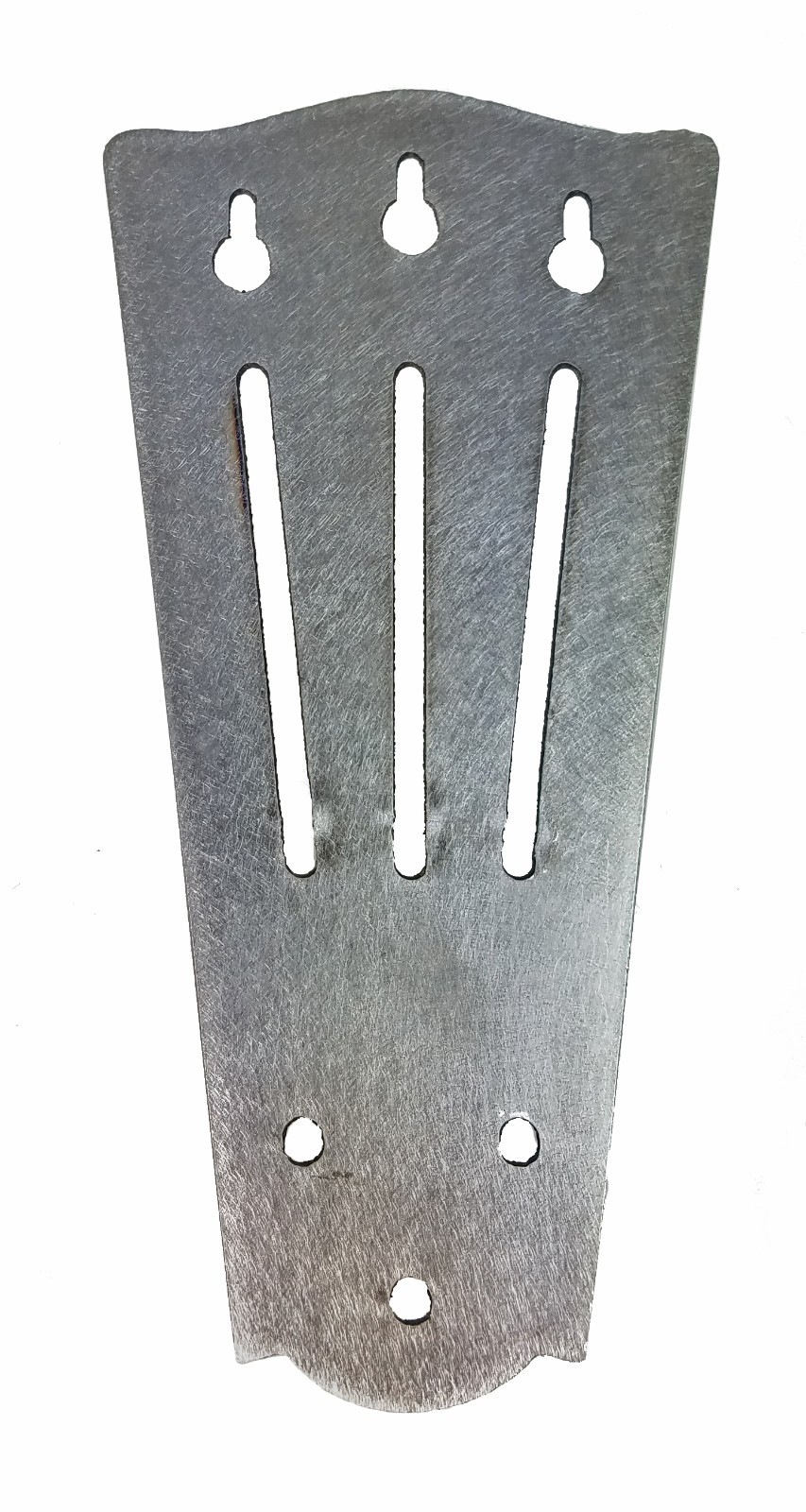 Stainless Steel "Slotted" Tailpiece for 3-string Cigar Box Guitars - Made in USA