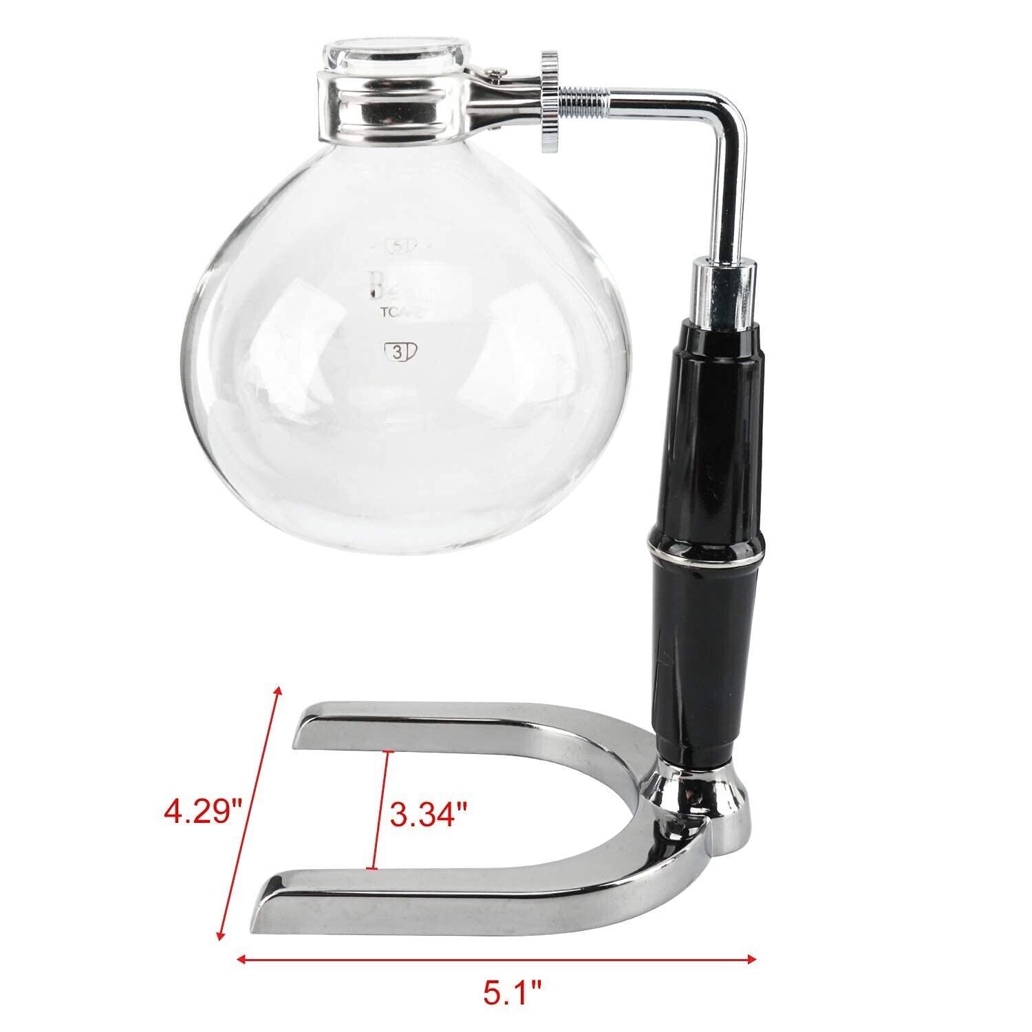 5-Cup Coffee Syphon Tabletop Siphon Gravity Coffee Maker Glass Siphon Vacuum