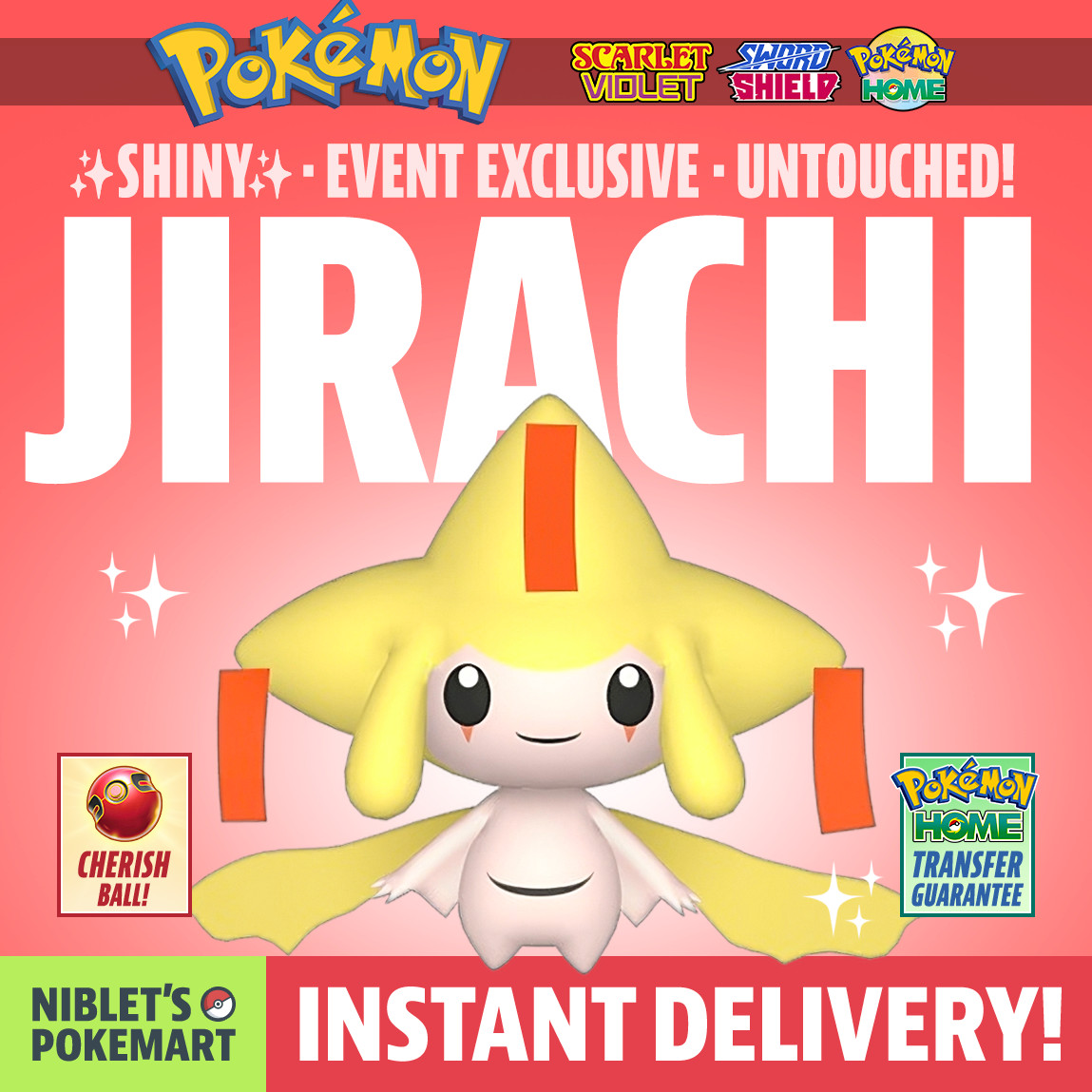 ✨ SHINY JIRACHI ✨ Exclusive 2015 Rare Untouched! Pokemon for Scarlet Violet SwSh