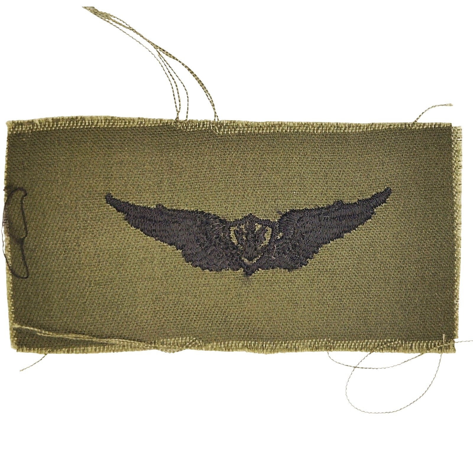 US Army Aviation Crew Member Badge Subdued ODG 2‑1/4" × 3‑7/8" Raw‑Edge